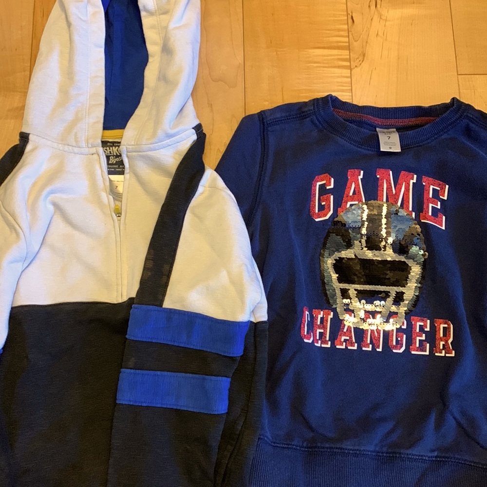 EUC Two Cool Boys Sweatshirts in size 7.  Great condition.  Barely used.
